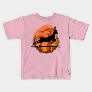 Gazelle Silhouette - Savannah Kids T-Shirt